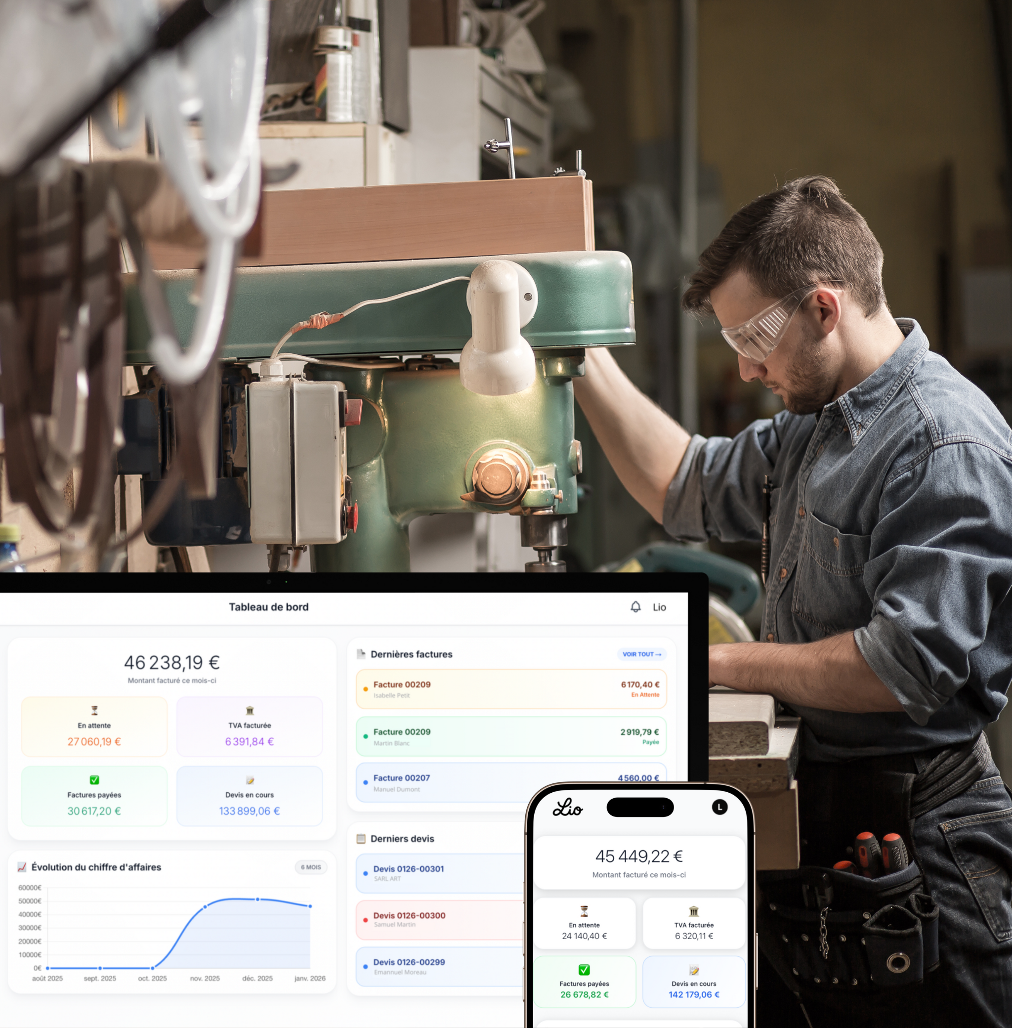 Conversion devis menuiserie en facture