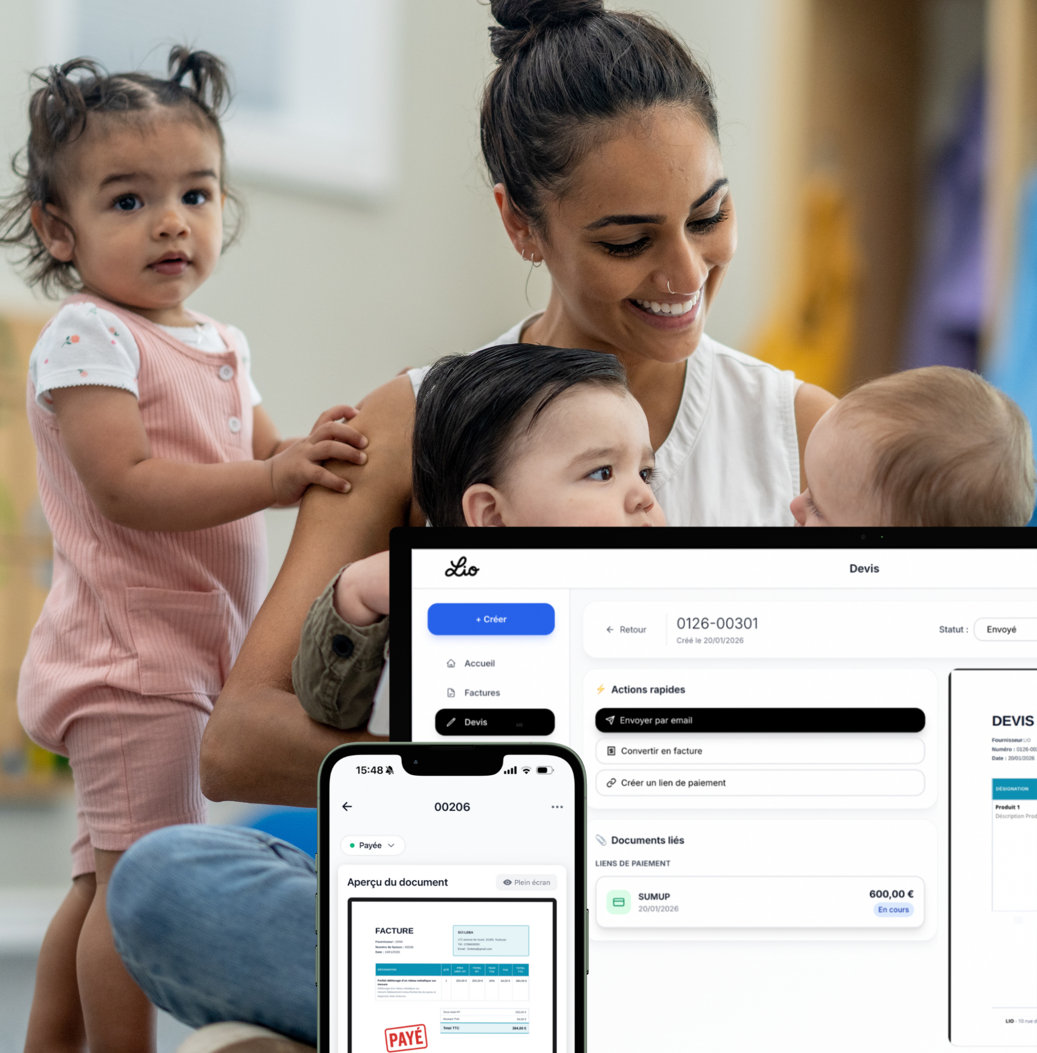 Interface Lio pour la garde d'enfants