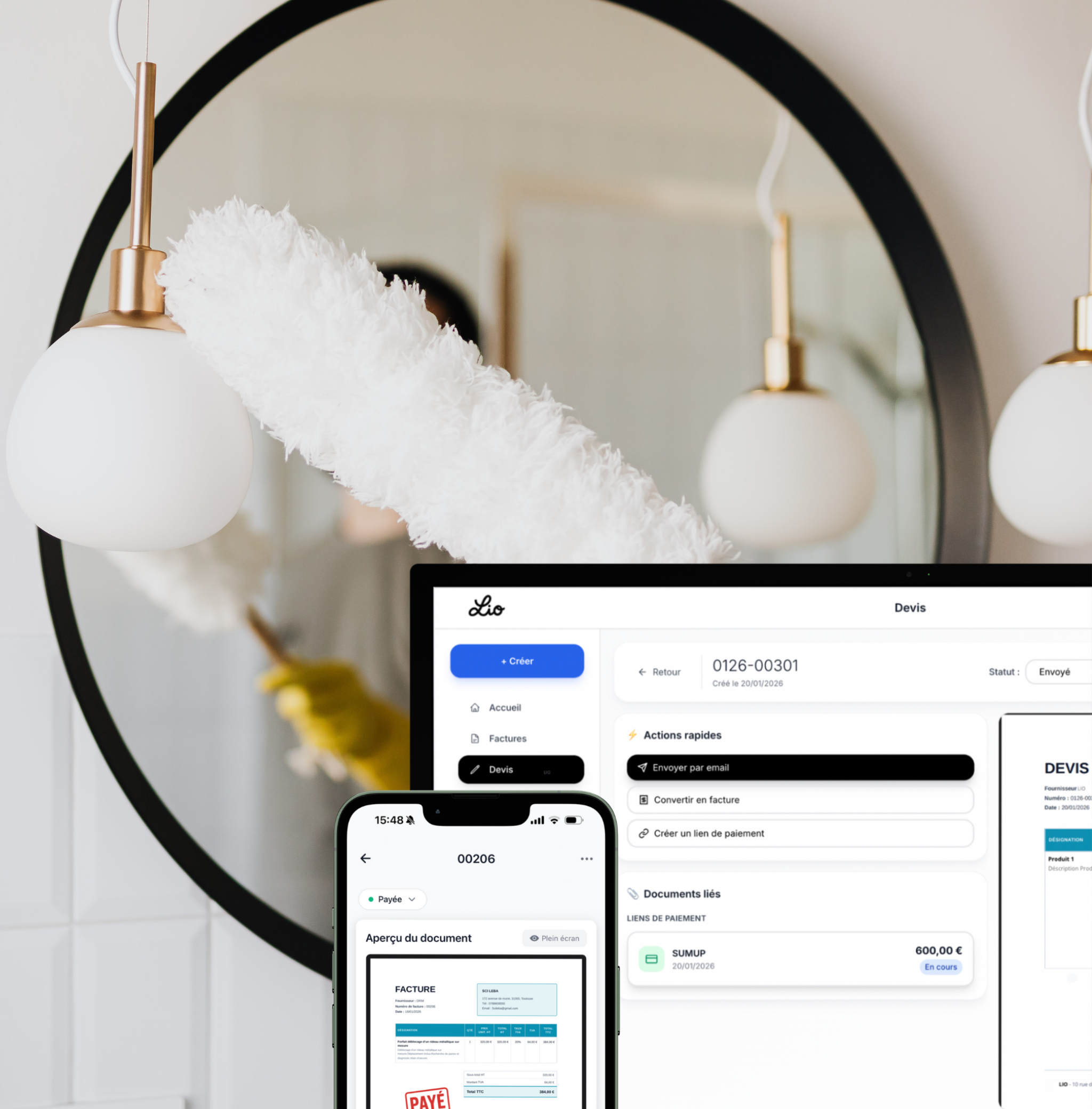 Création de devis et factures pour contrats mensuels