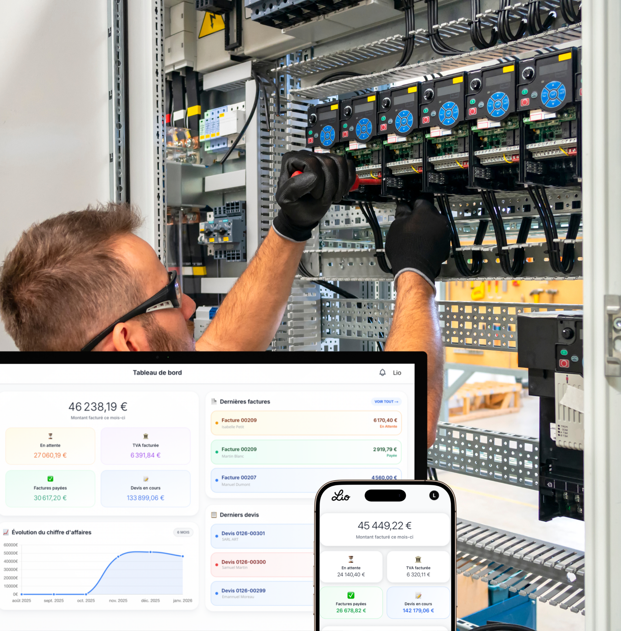 Devis électricité conforme facturation électronique 2026