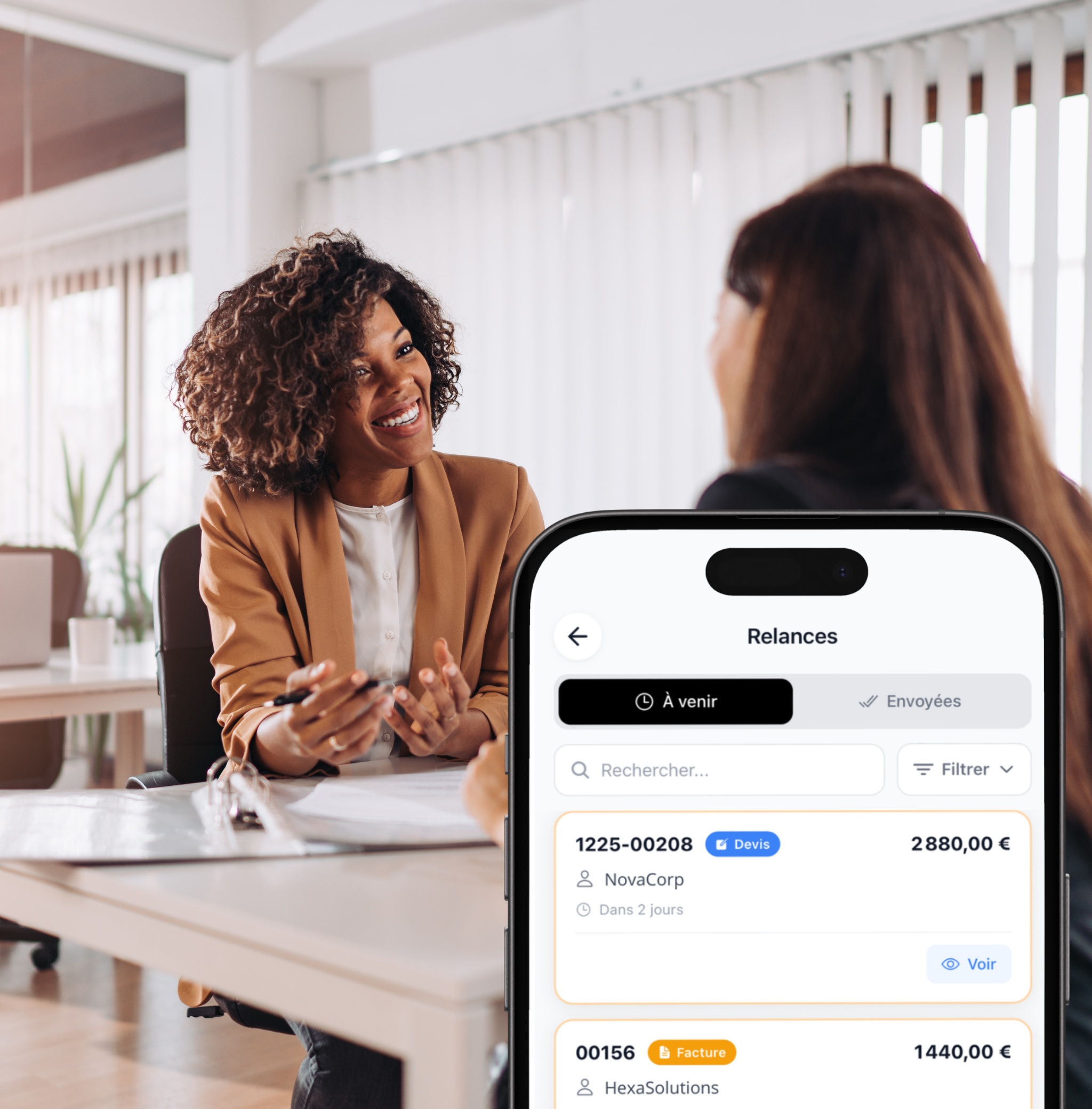 Interface Lio - Personnalisation des relances selon le profil client