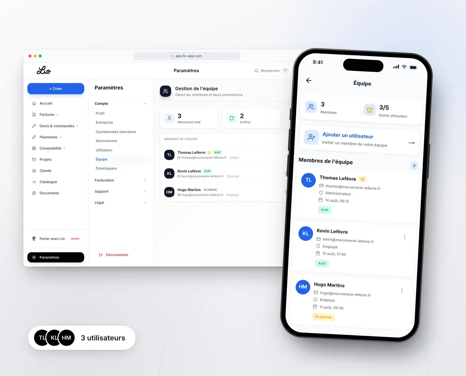 Logiciel de gestion d'équipe