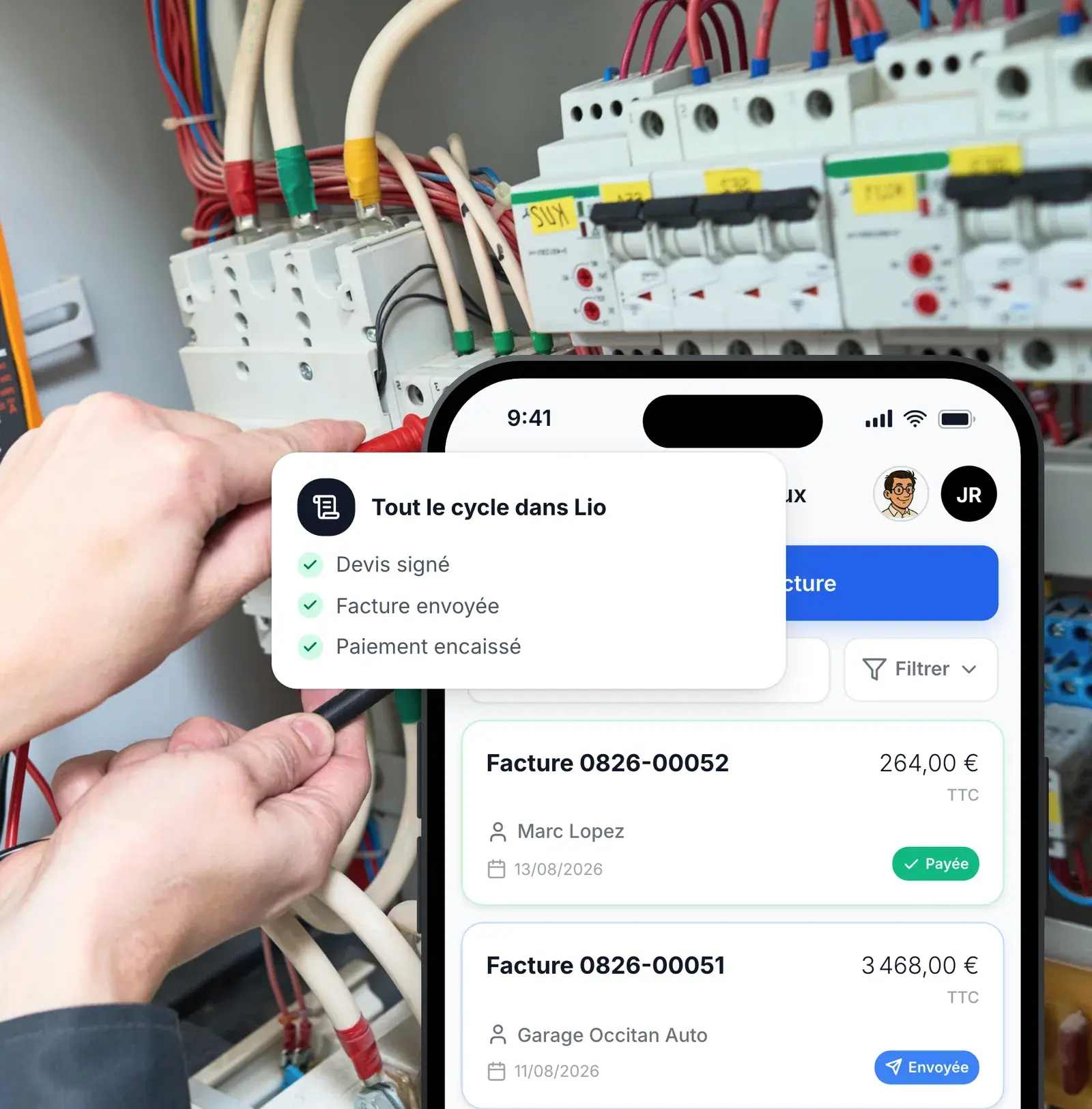 Devis électricité conforme facturation électronique 2026