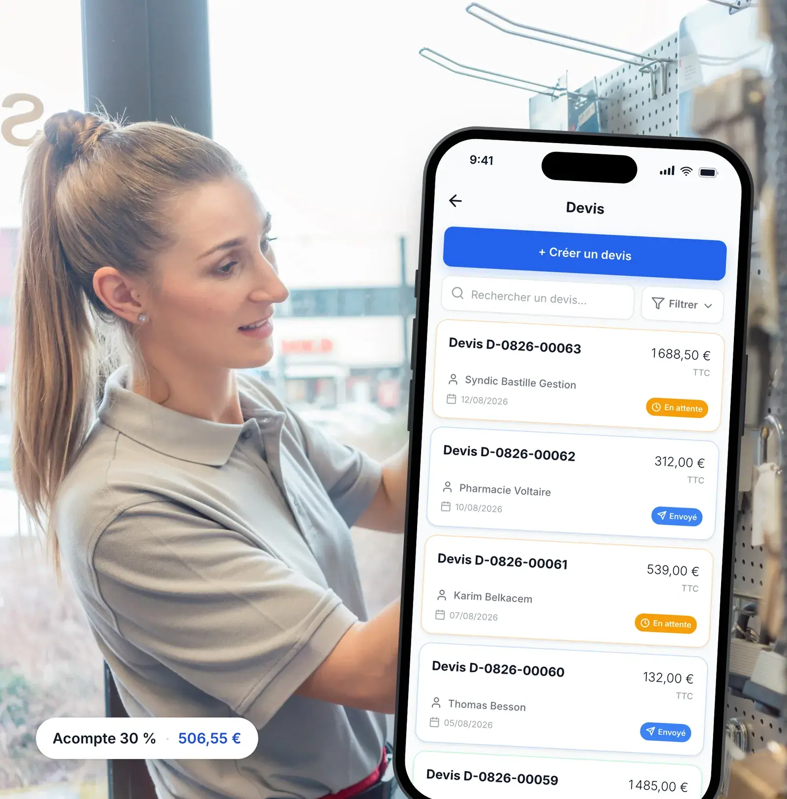 Application Lio pour serrurier : l’assistant IA crée le client et le devis