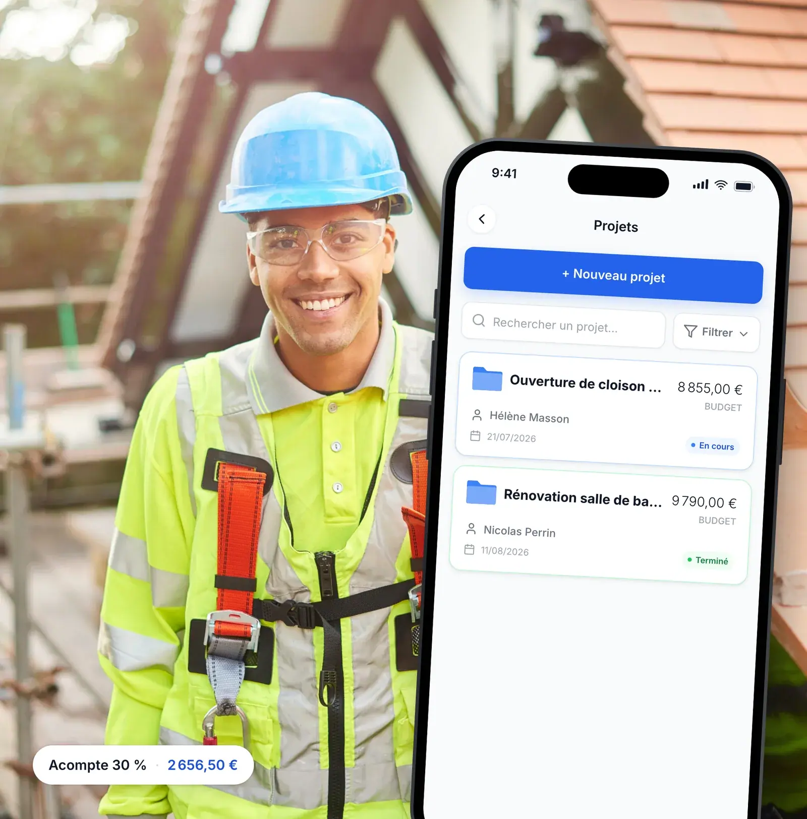 Situations de travaux d’un chantier du bâtiment suivies dans Lio