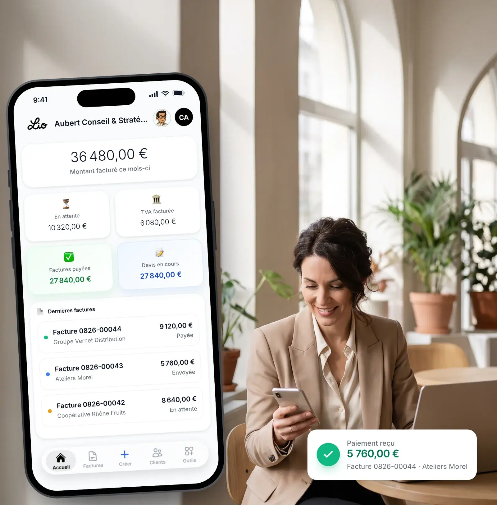 Consultante en stratégie consultant son tableau de bord Lio
